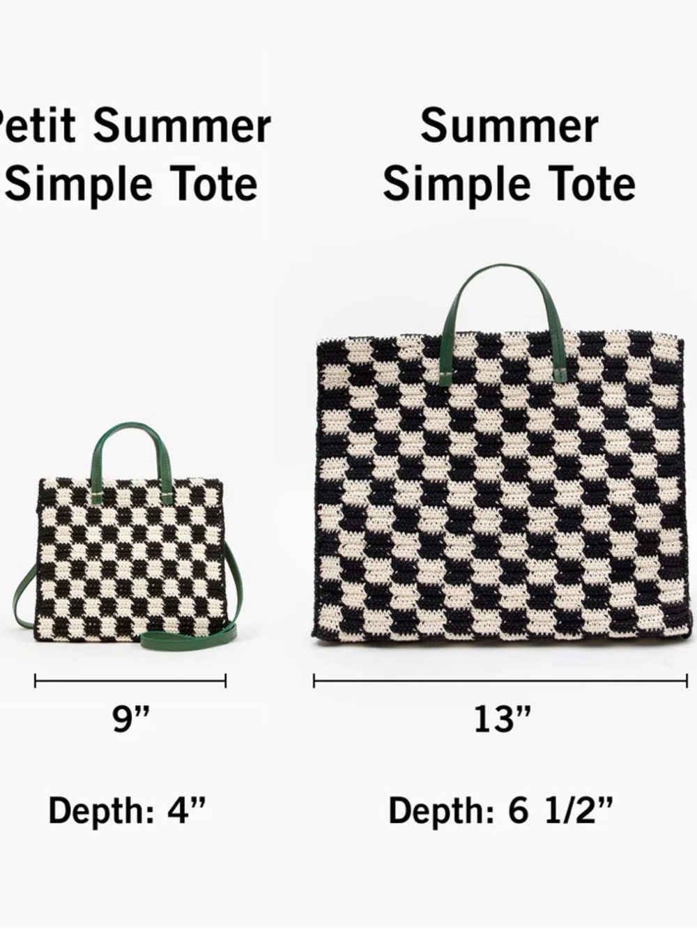 Clare V. Summer Simple Tote in Woven Checkerboard Olive & Cream - Picture 7 of 7